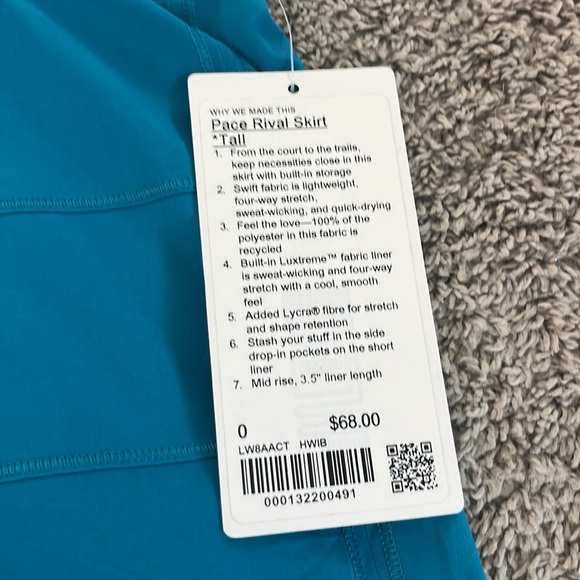 NWT- Lululemon Pace Rval Skirt - Picture 2 of 4